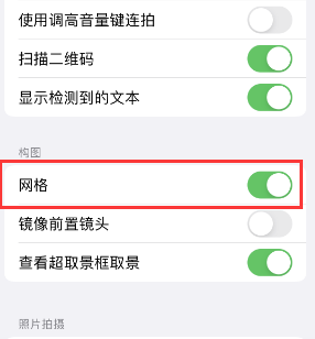 冷水江苹果手机维修网点分享iPhone如何开启九宫格构图功能 