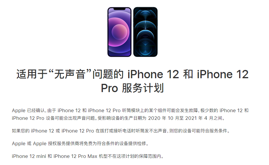 冷水江苹果手机维修分享iPhone 12/Pro 拨打或接听电话时无声音怎么办 